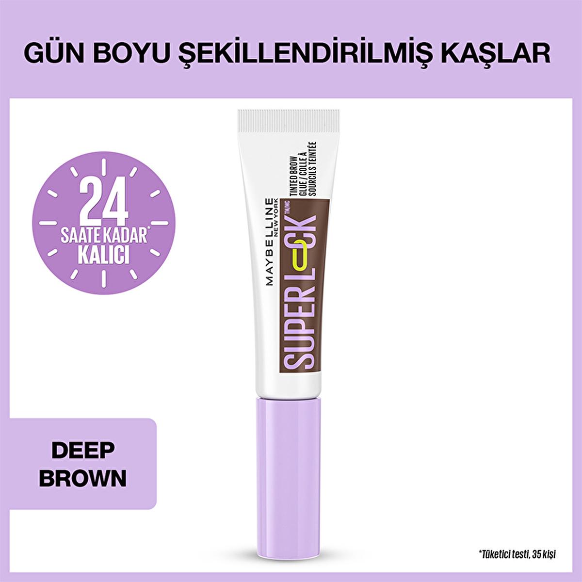 Maybelline Super Lock Brow Glue Deep Brown: 24H Long Lasting Eyebrow Mascara for Shaping, Styling & Tinting