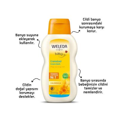 Weleda Organic Baby Bath Cream with Calendula - Gentle, Moisturizing, and Natural Skincare for Infants - 6.76 fl oz