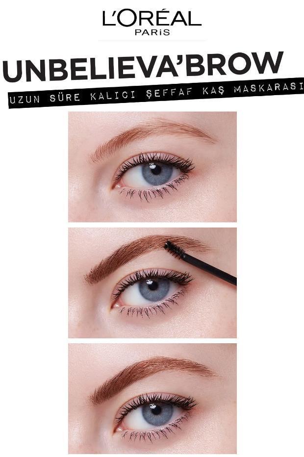 L'Oreal Paris UnbelievaBrow: Longwear Eyebrow Topcoat - Waterproof Smudge-Proof, 30H Hold - Clear Brow Mascara for Lasting Definition