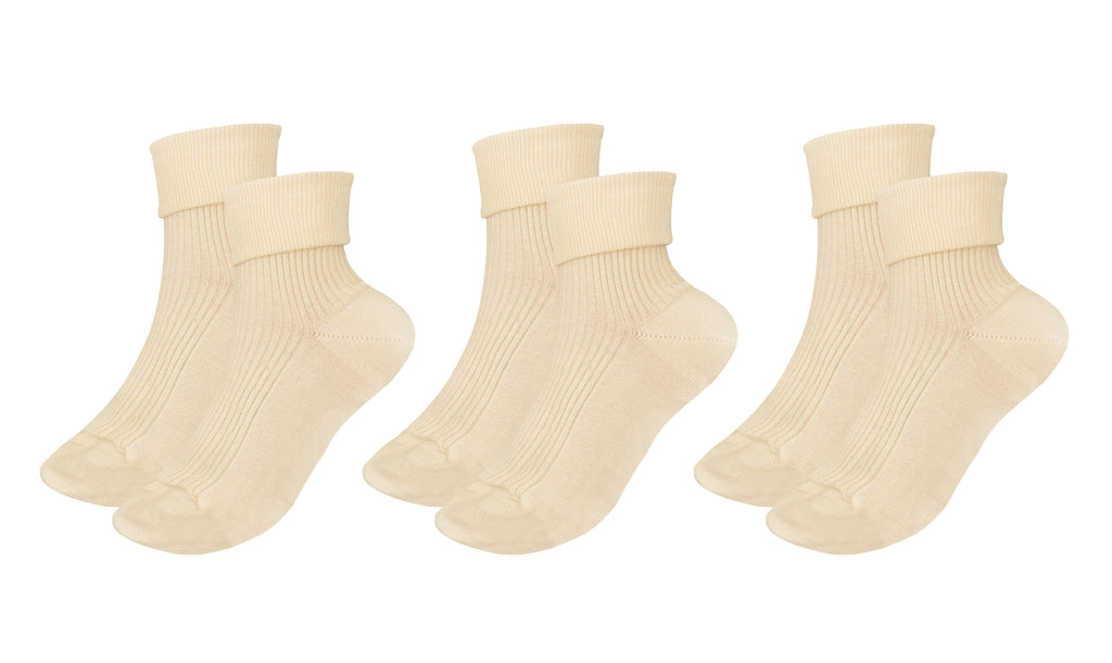 tittimitti tittimitti® 100% Organic Combed Cotton Luxury Women's Socks 3-Pack. Made in Italy. — fabric or material detail