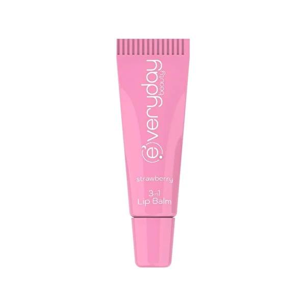Everyday Beauty Strawberry Lip Balm - Moisturizing & Protective Lip Care with Natural Pink Tint