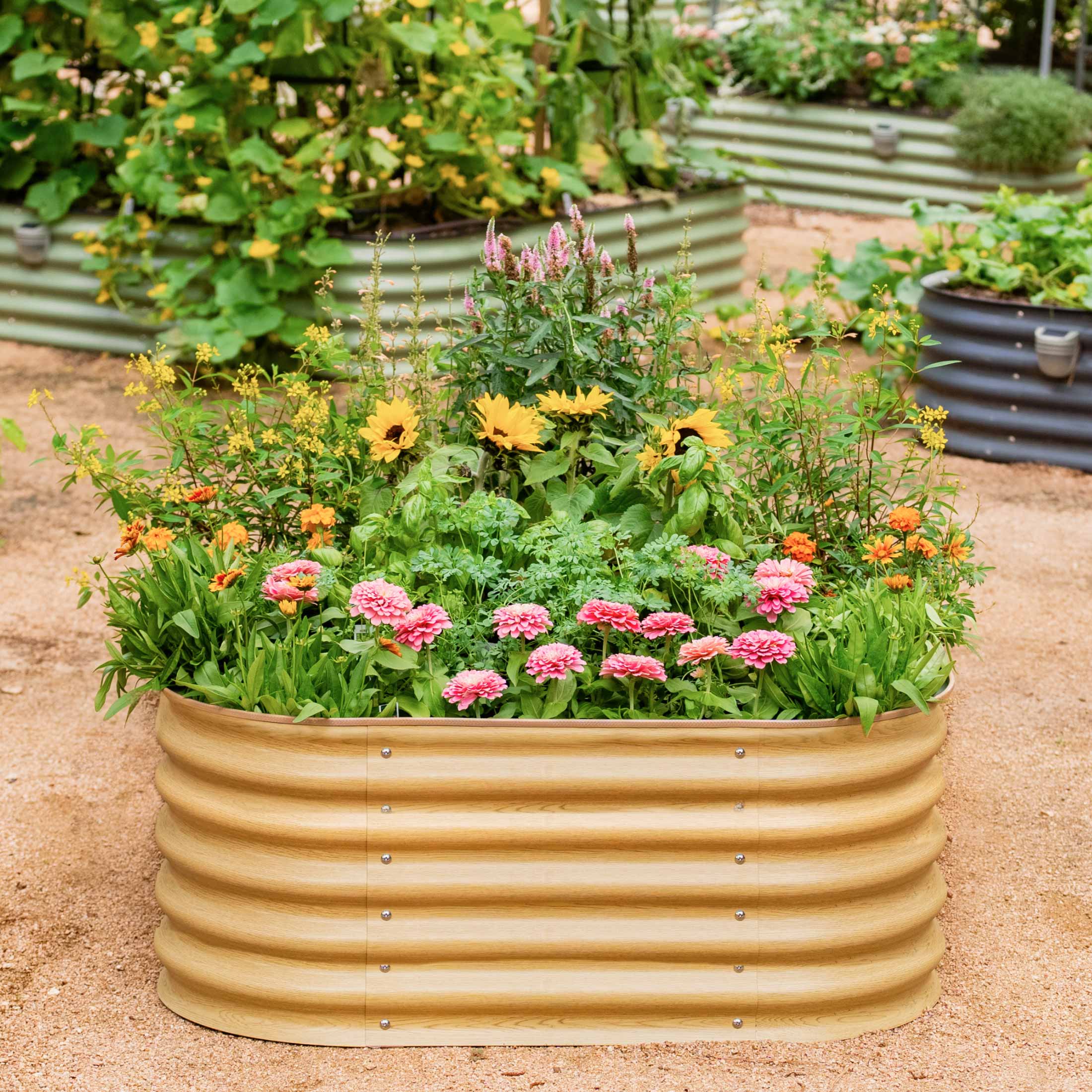 17" Tall 4 In 1 Small Modular Metal Raised Garden Bed Kit – Vego Garden, view 20