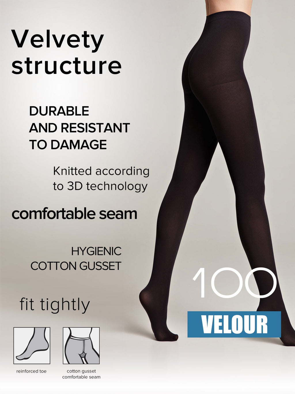 TheRanok.com Tights Conte Velour 100 Den - Matte Warm Microfibra — in-use photo