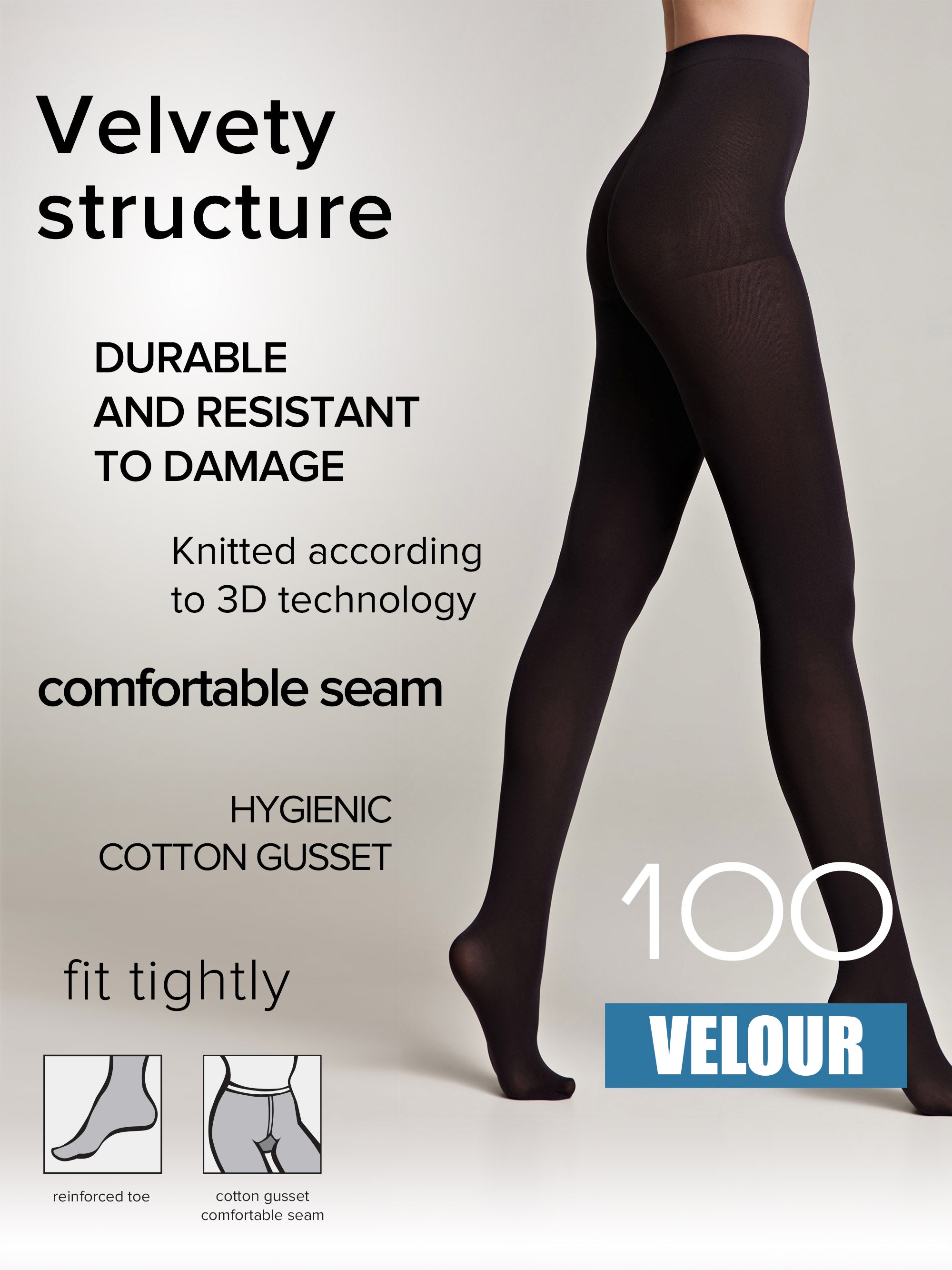 TheRanok.com Tights Conte Velour 100 Den - Matte Warm Microfibra — in-use photo