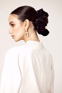 Velvet Volume Scrunchie - Black Veiled Collection 