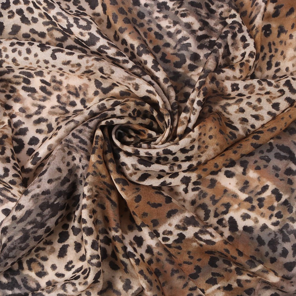 Mariam's Collection Versatile Leopard Print Fashionable Hijab (MH164) — Mariam's Collection branding close-up