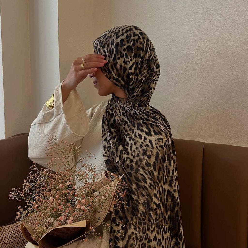 Mariam's Collection Versatile Leopard Print Fashionable Hijab (MH164) — main product shot