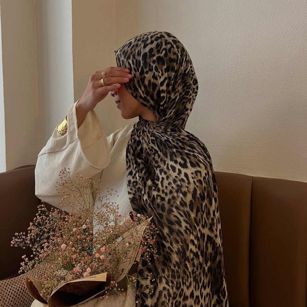 Mariam's Collection Versatile Leopard Print Fashionable Hijab (MH164) — main product shot