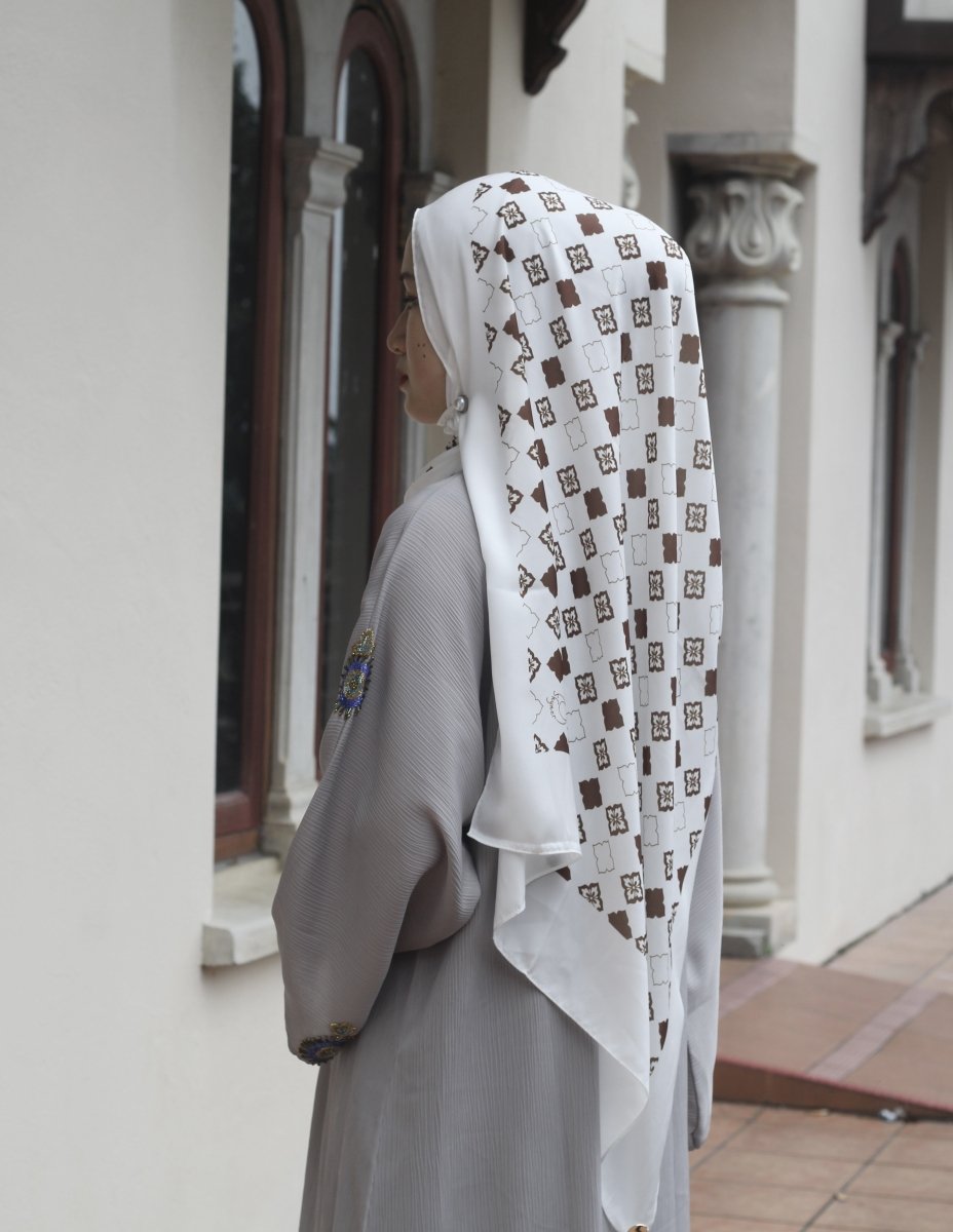 Mariam's Collection Mariam's Collection Versatile Minimalist Printed Hijab (MH090) — lifestyle worn / used context