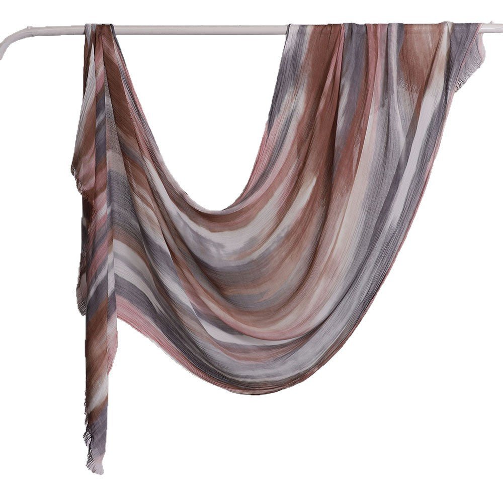 Mariam's Collection Versatile Printed Striped Pleated Shawl Hijab (MH180) — detail shot 6