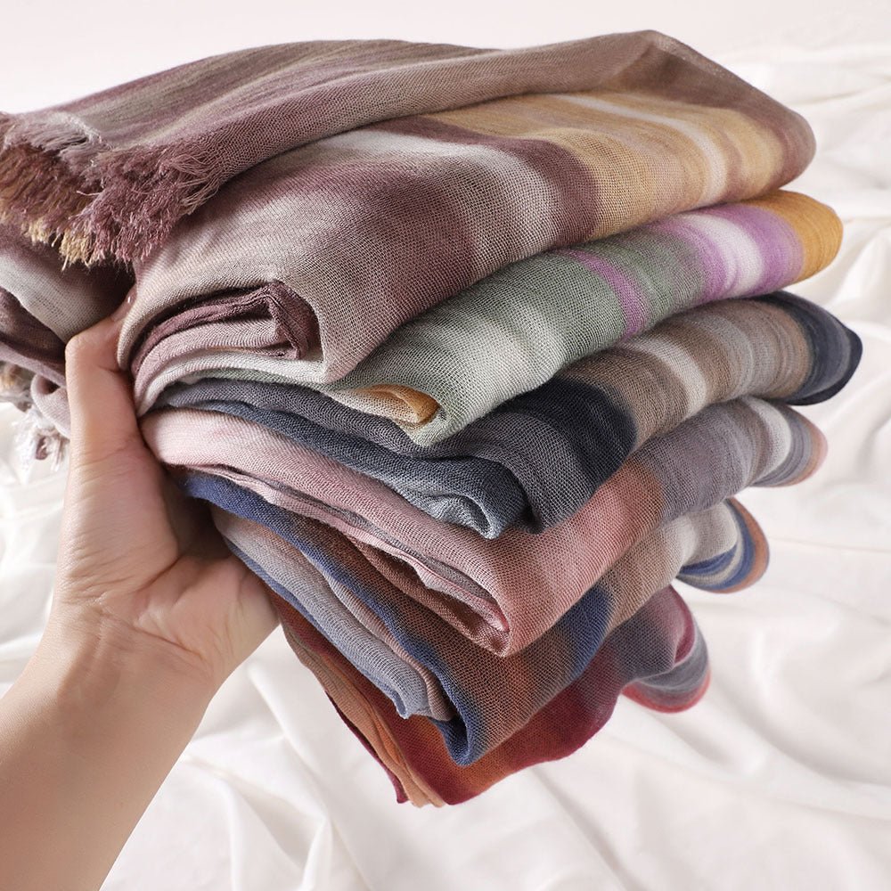Mariam's Collection Versatile Printed Striped Pleated Shawl Hijab (MH180) — product category context