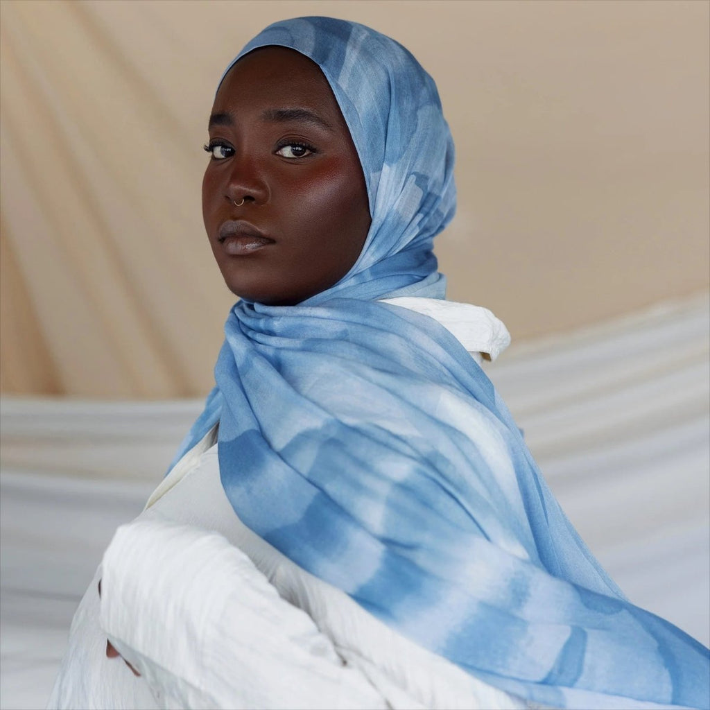 Mariam's Collection Versatile Watercolor Painted Hijab Collection (MH175) — construction detail