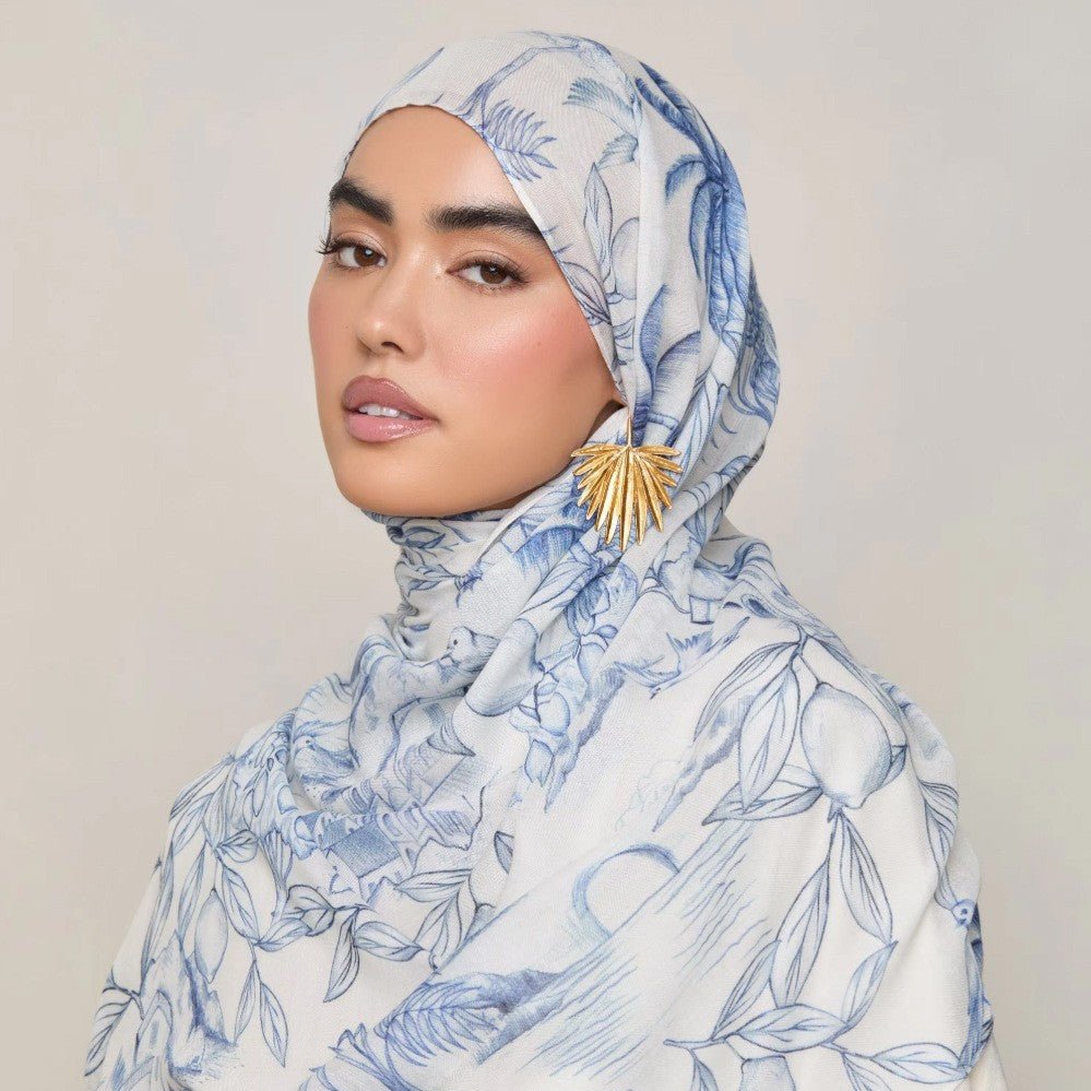 Mariam's Collection Versatile Watercolor Print Headscarf Soft Breathable Hijab (MH165) — main product shot