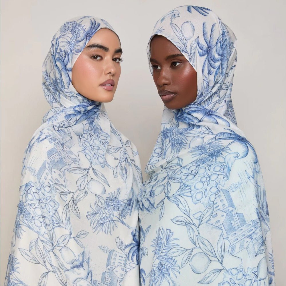 Mariam's Collection Versatile Watercolor Print Headscarf Soft Breathable Hijab (MH165) — detail shot 6