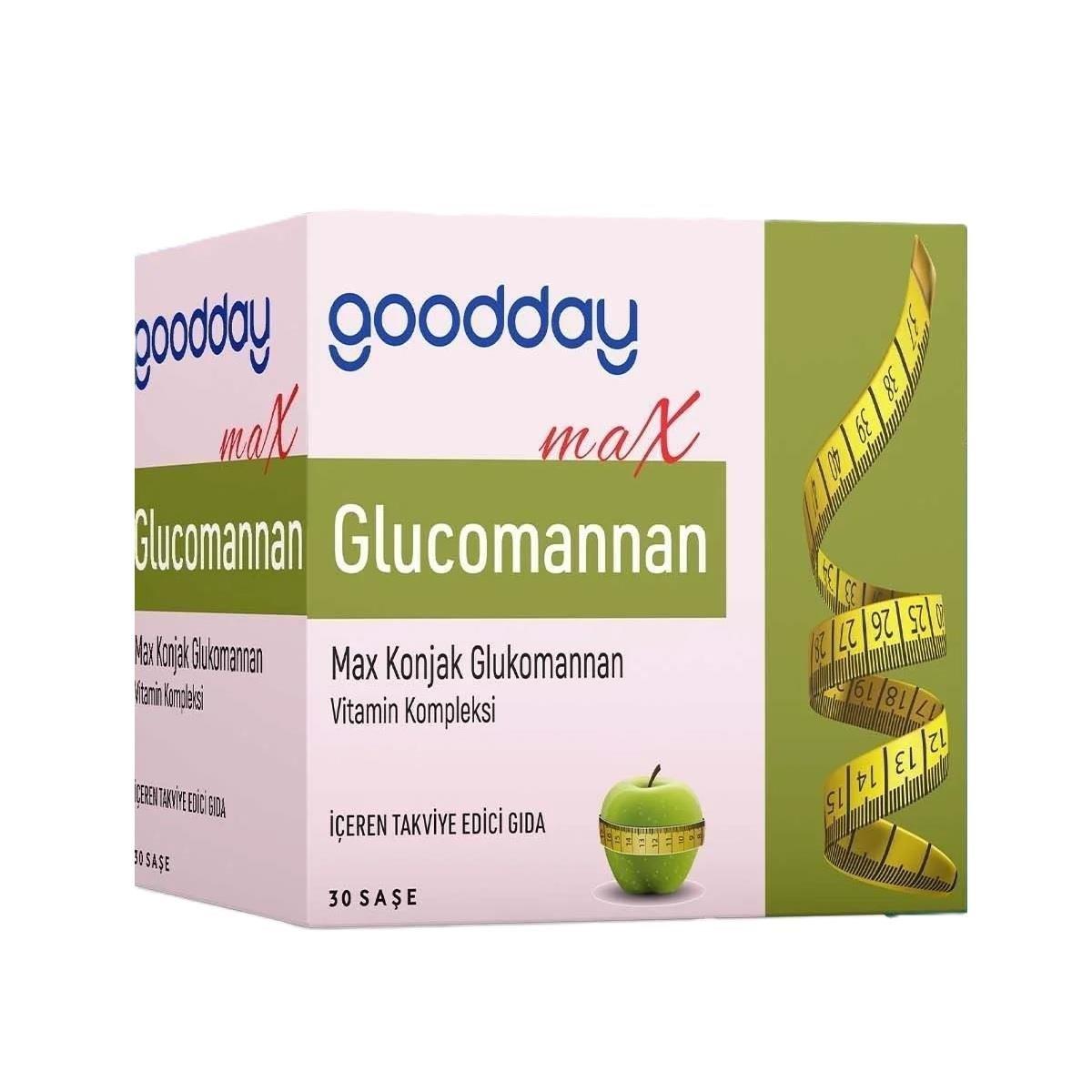 Goodday Glucomannan 30 Sachets - Natural Weight Management Dietary Supplement with Konjac Glucomannan, Vitamin Complex, and Antioxidant Support