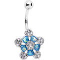 BodyCandy Blue Faux Opal Fun Times Flower Belly Ring — main product shot
