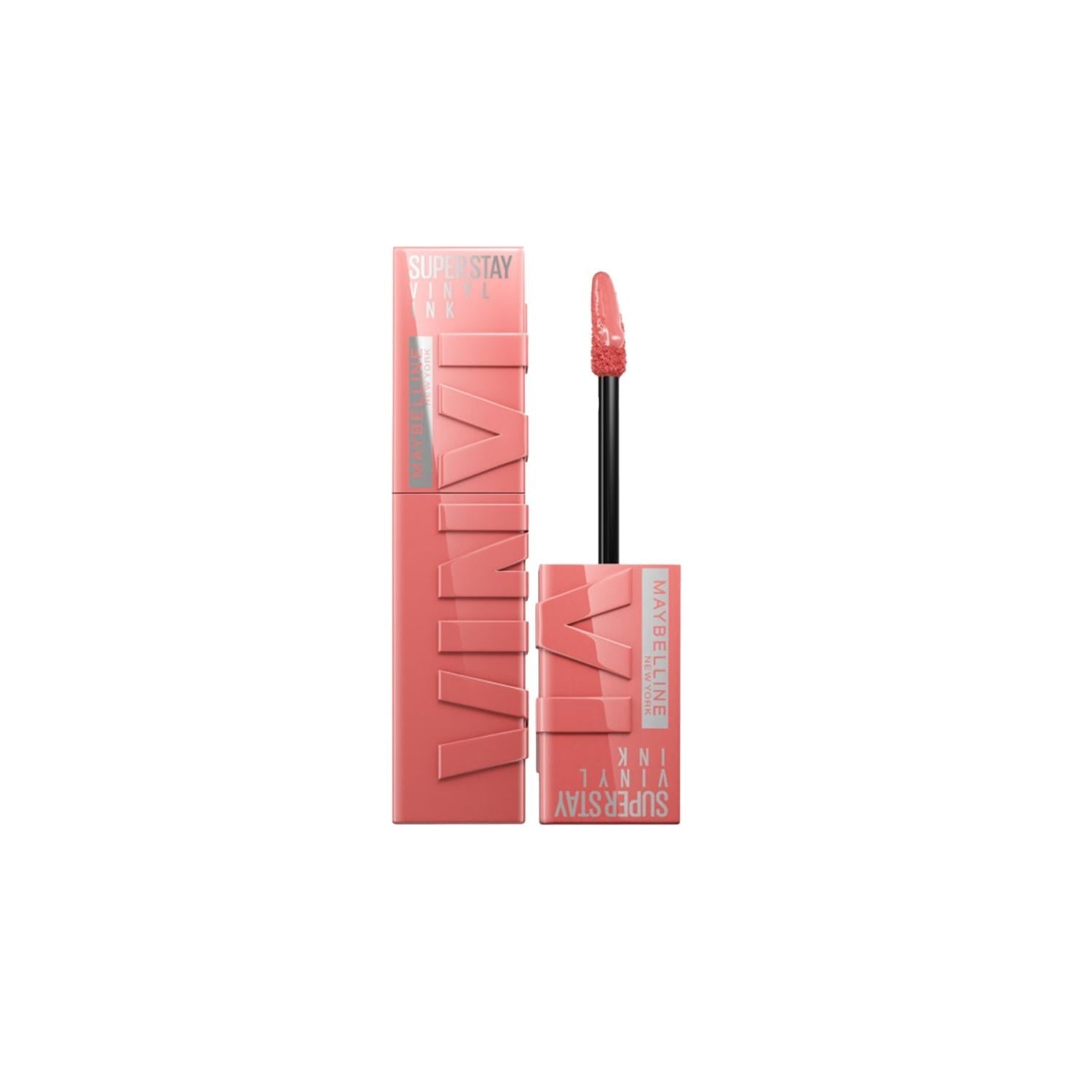 Maybelline New York Super Stay Vinyl Ink Liquid Lipstick - Long Lasting Shiny Lip Color (100 Charmed)
