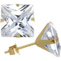 BodyCandy 14k Yellow Gold 1.25ct Cubic Zirconia Square Earrings — main product shot
