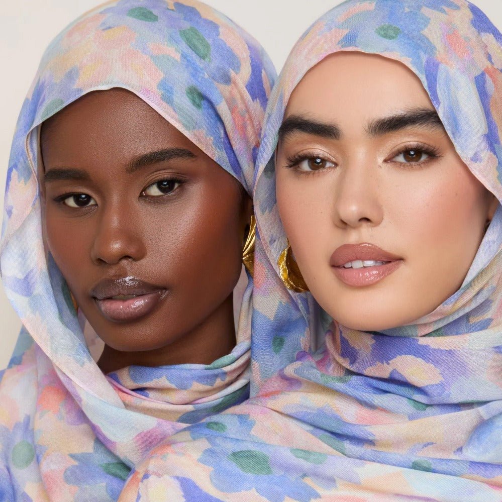 Mariam's Collection Vibrant Floral Print Scarf Hijab | Lightweight Botanical Headscarf  (MH159) — detail shot 9