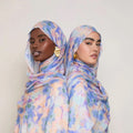 Mariam's Collection Vibrant Floral Print Scarf Hijab | Lightweight Botanical Headscarf  (MH159) — construction detail