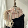 Mariam's Collection Vibrant Plaid Scarf Faux Wool Warm Shawl with Fringe (MAC334) — main product shot