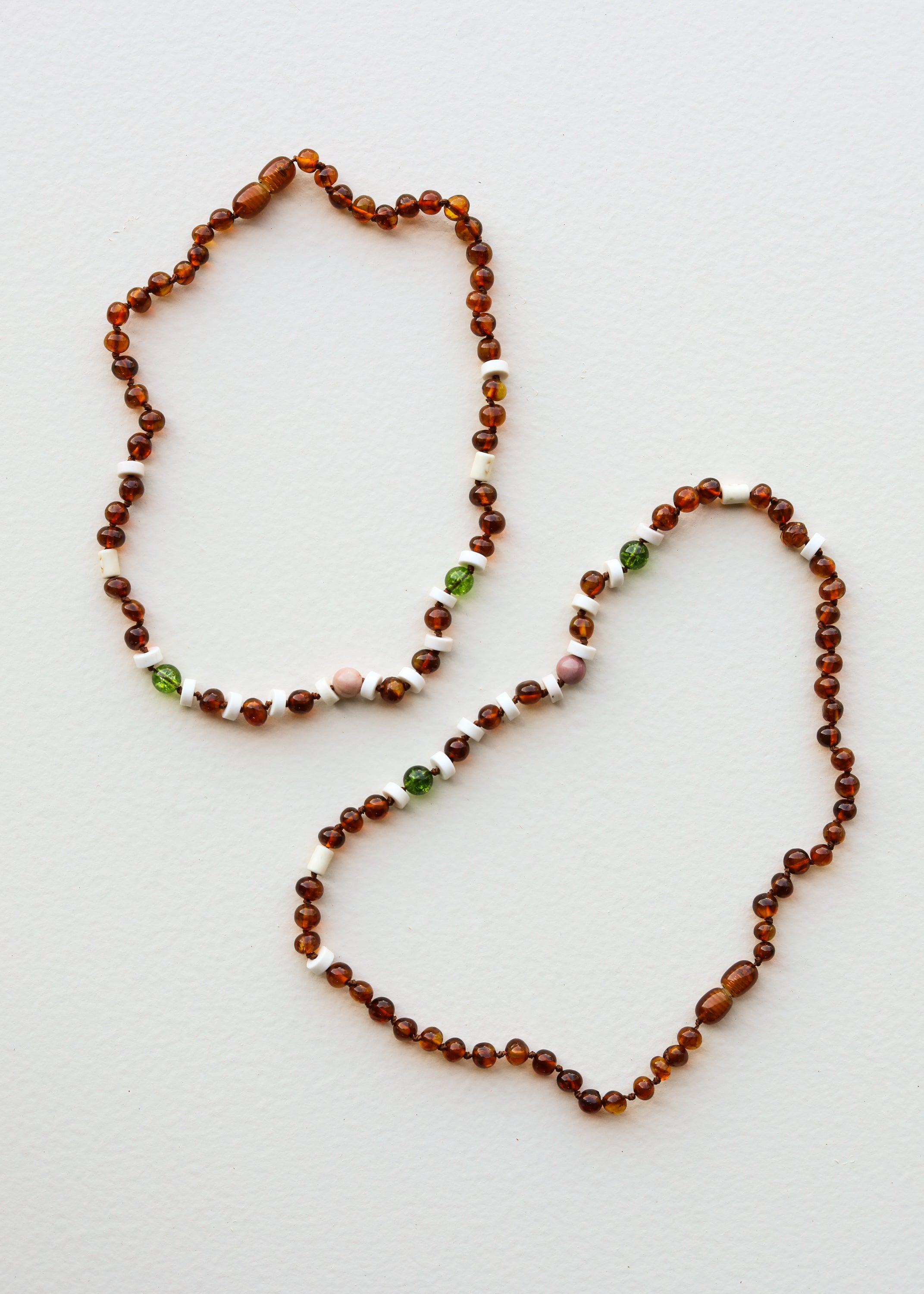 CanyonLeaf Cognac Baltic Sea Amber || Peridot + Rhodonite || Necklace — main product shot