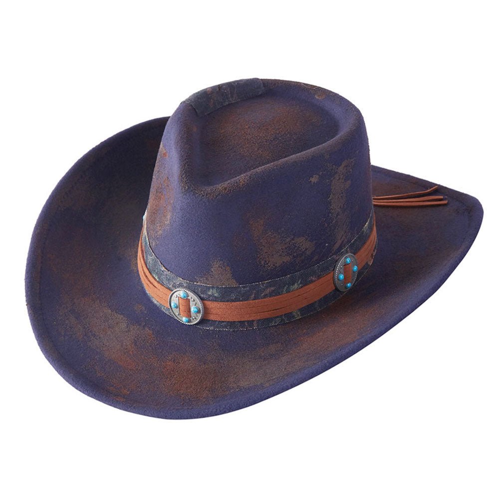 Vintage Distressed Twine Band Rustic Cowgirl Western Hat