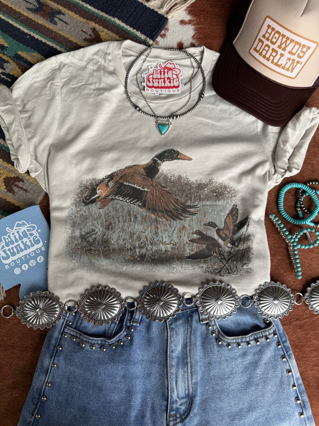 Wild Junkie Vintage Duck Graphic Tee — construction detail