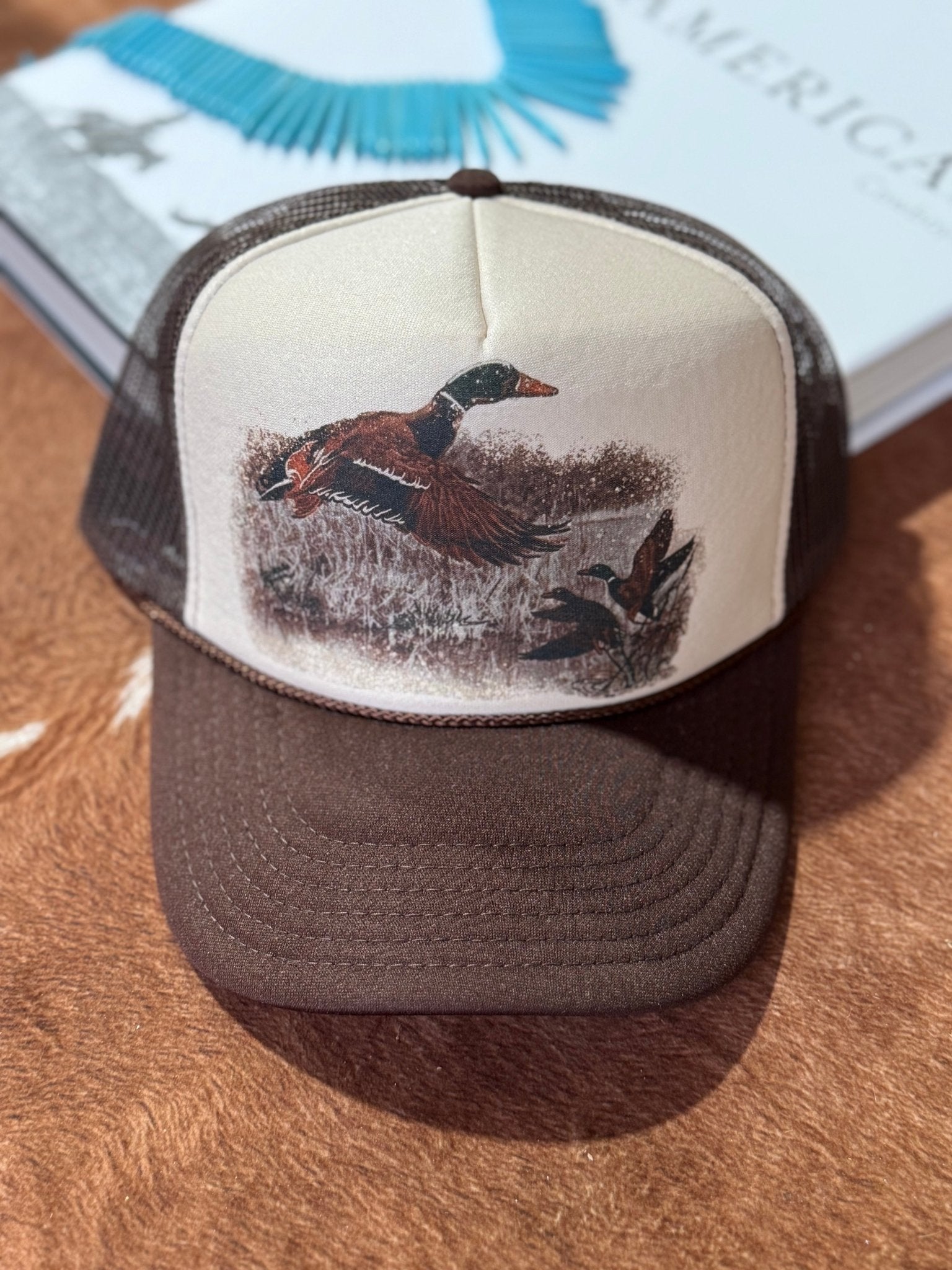 Wild Junkie Vintage Duck Trucker Hat — construction detail