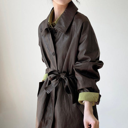 Vintage Faux Leather Jacket (MS149)