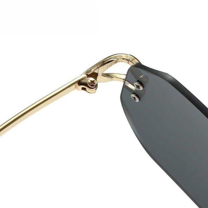 Mariam's Collection Vintage Rimless Cut Edge Sunglasses - Frameless Polygon Statement Piece (MAC266) — feature highlight