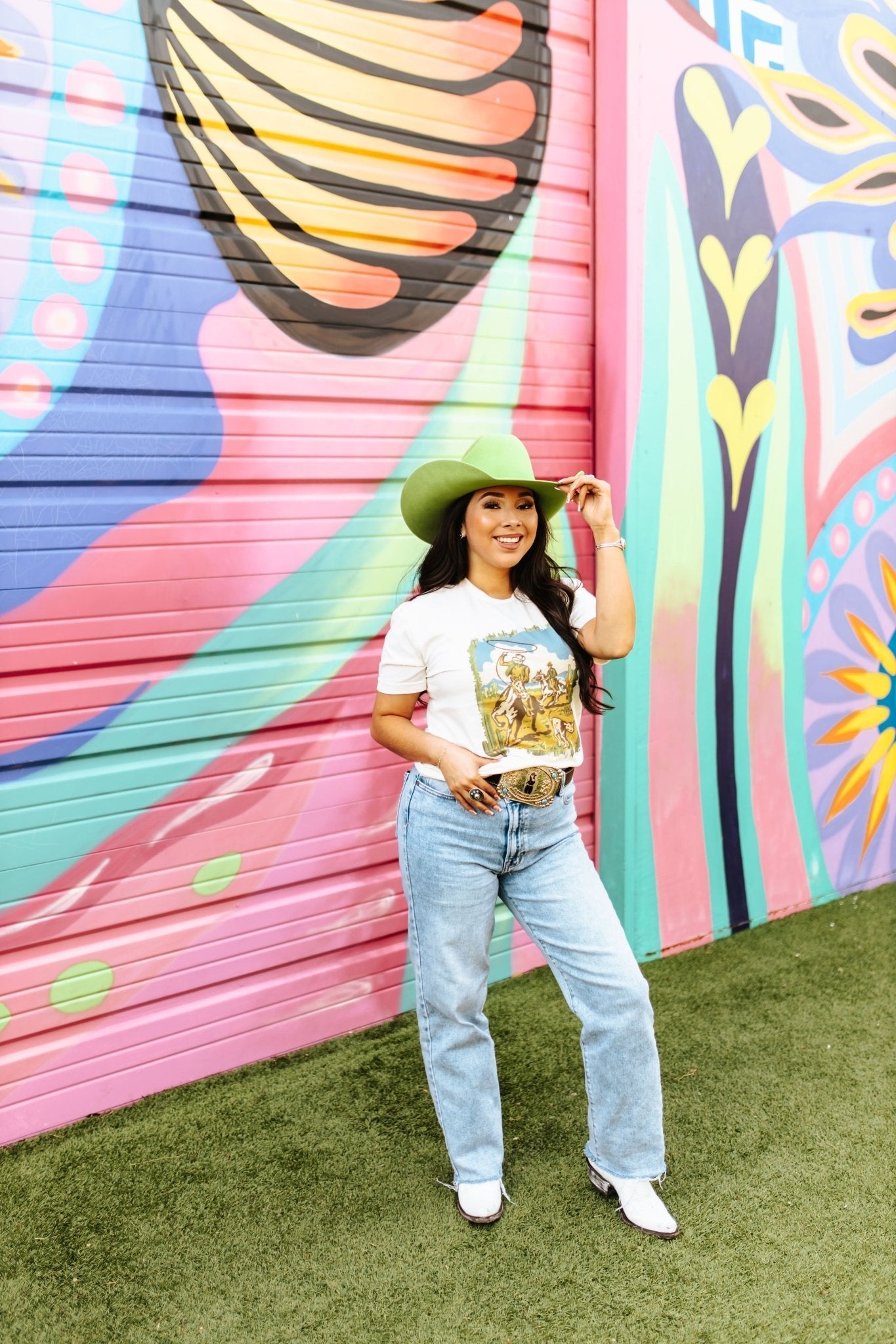 Wild Junkie Vintage Team Roping Graphic Tee — detail close-up
