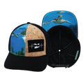 The Heartbeat Brand Virgin Islands Baseball Hat — Cork Hybrid / Ocean — main product shot