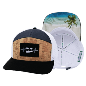 Virgin Islands Flat Bill Hat — Cork Black / Navy / White