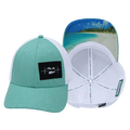 The Heartbeat Brand Virgin Islands Low Profile Hat — Teal / White — main product shot