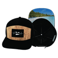 The Heartbeat Brand Virgin Islands Flat Bill Hat — Cork Black — main product shot