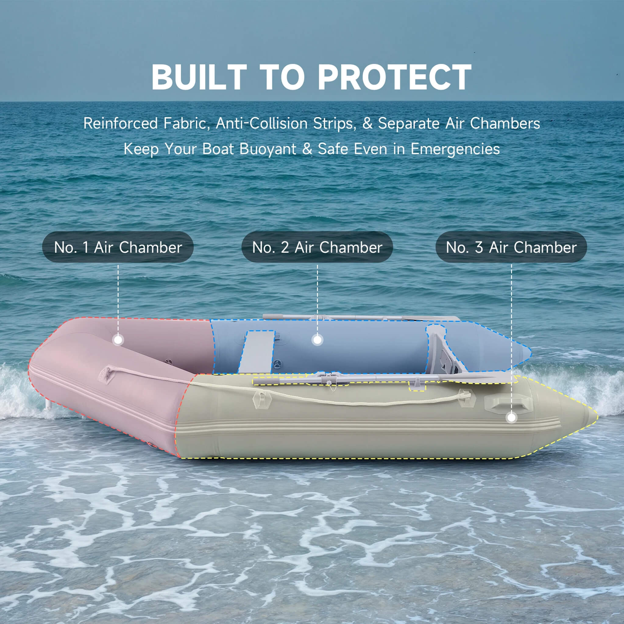 Virtue US 10FT 4-Person Heavy-Duty Inflatable Dinghy Transom Sport Tender Boat (SAK98153) – SAKSBY WHOLESALE, view 3