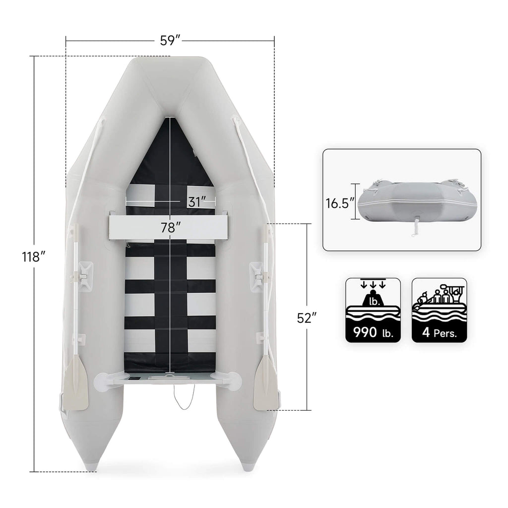 Virtue US 10FT 4-Person Heavy-Duty Inflatable Dinghy Transom Sport Tender Boat (SAK98153) – SAKSBY WHOLESALE, view 12