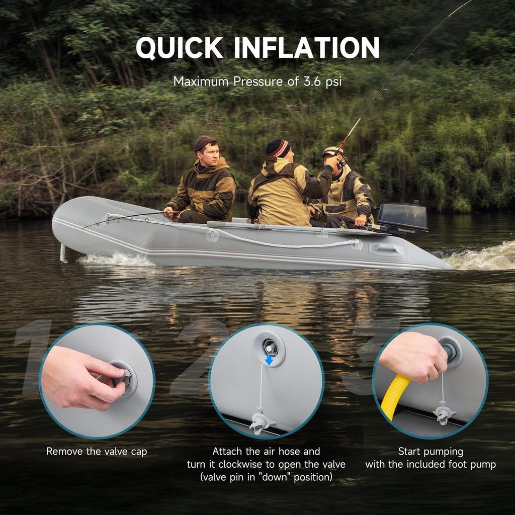 Virtue US 10FT 4-Person Heavy-Duty Inflatable Dinghy Transom Sport Tender Boat (SAK98153) – SAKSBY WHOLESALE, view 6