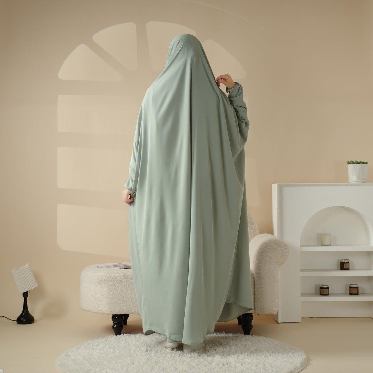 Mariam's Collection Viscose Niqab Attached 1-Piece Plain Jilbab (MJ005) — construction detail