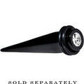 BodyCandy Black Acrylic Silver Flashy Tire Rim Taper 2G to 20mm — main product shot