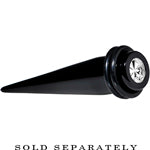 BodyCandy Black Acrylic Silver Flashy Tire Rim Taper 2G to 20mm — main product shot
