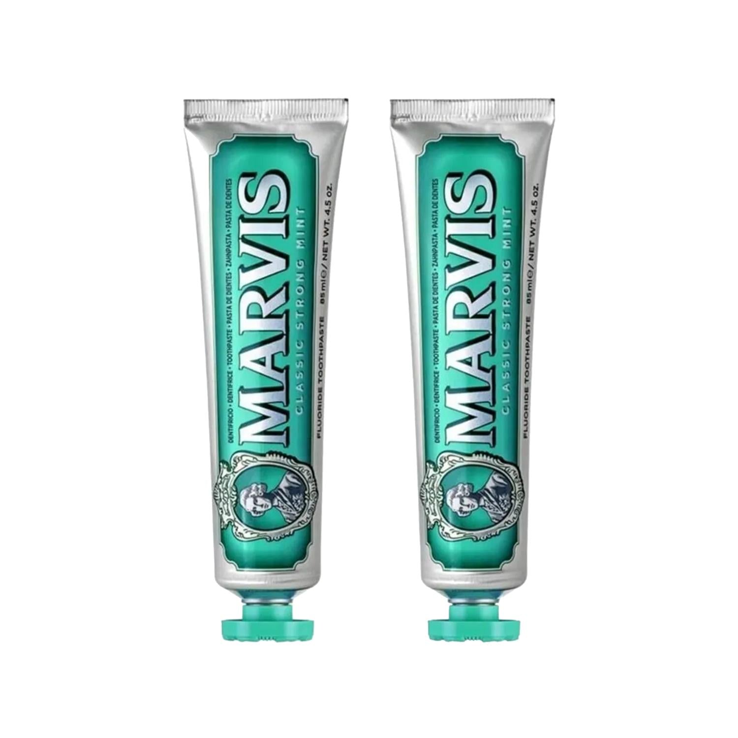 Marvis Classic Strong Mint Toothpaste, 85 ml, 2 Units - Effective Oral Hygiene with Refreshing Mint Flavor