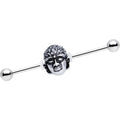 BodyCandy Clear Gem Expanding Buddha Brain Industrial Barbell 38mm — main product shot