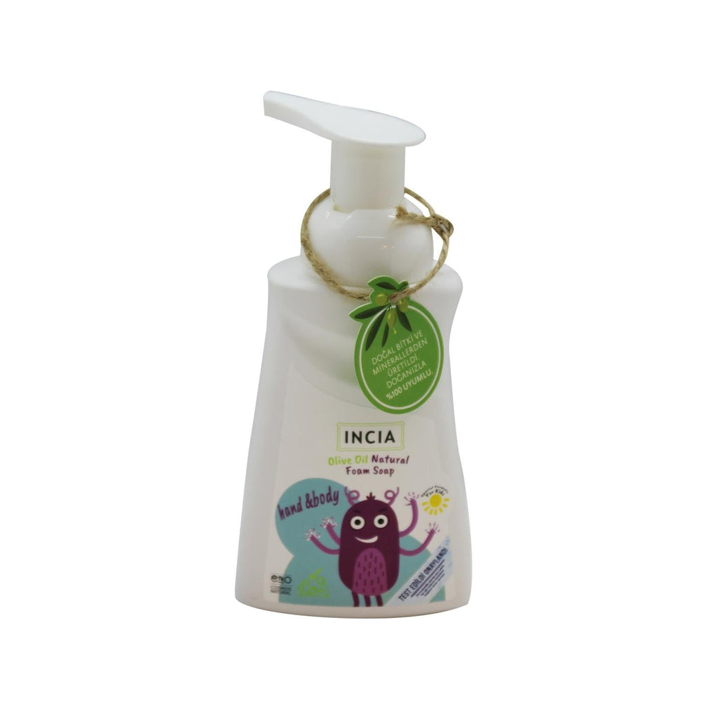 Incia Natural Foaming Soap for Children - Gentle, Paraben-Free, Olive Oil Based - 6.76 fl oz