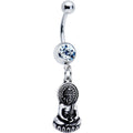 BodyCandy Clear Gem Buddha Mantra Dangle Belly Ring — main product shot