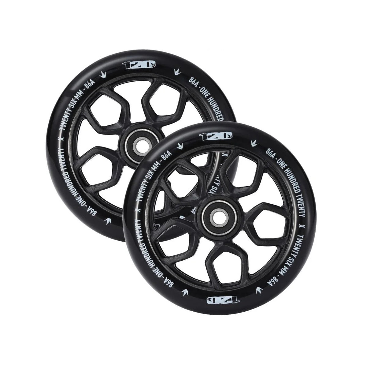 Envy Scooter Wheel Lambo 120mm -  Black/Black (Pair)