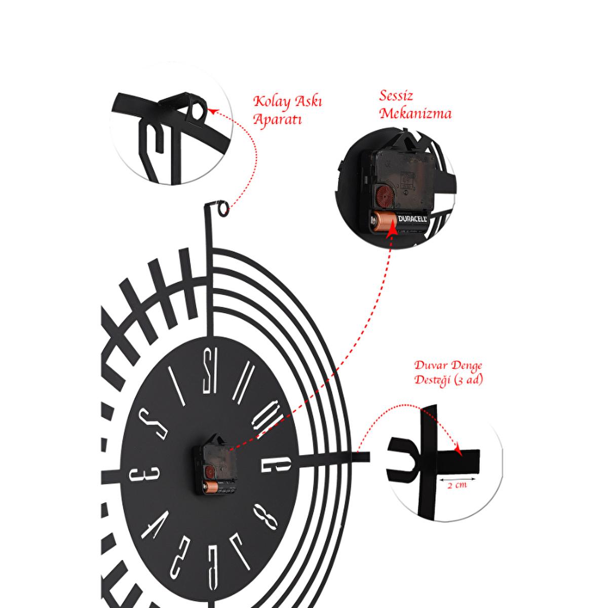 Muyika 50x50cm Modern Metal Silent Wall Clock - Large Decorative Clock for Home, Office