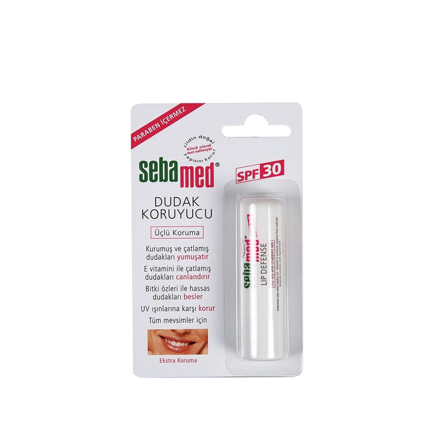 Sebamed Lip Care - SPF 30 Triple Action Lip Balm for Dry Lips, Dermatologically Tested, 4.8g