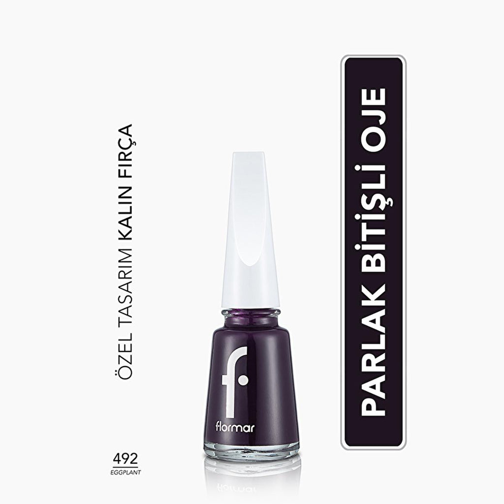Flormar Long-lasting Nail Enamel 492 Eggplant - Nail Care & Beauty